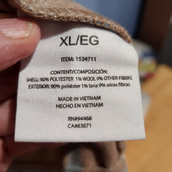 HFX Flannel Shirt Jacket Women's XL Plaid Brown Neutral Relaxed Fit Warm Shell - Picture 9 of 11